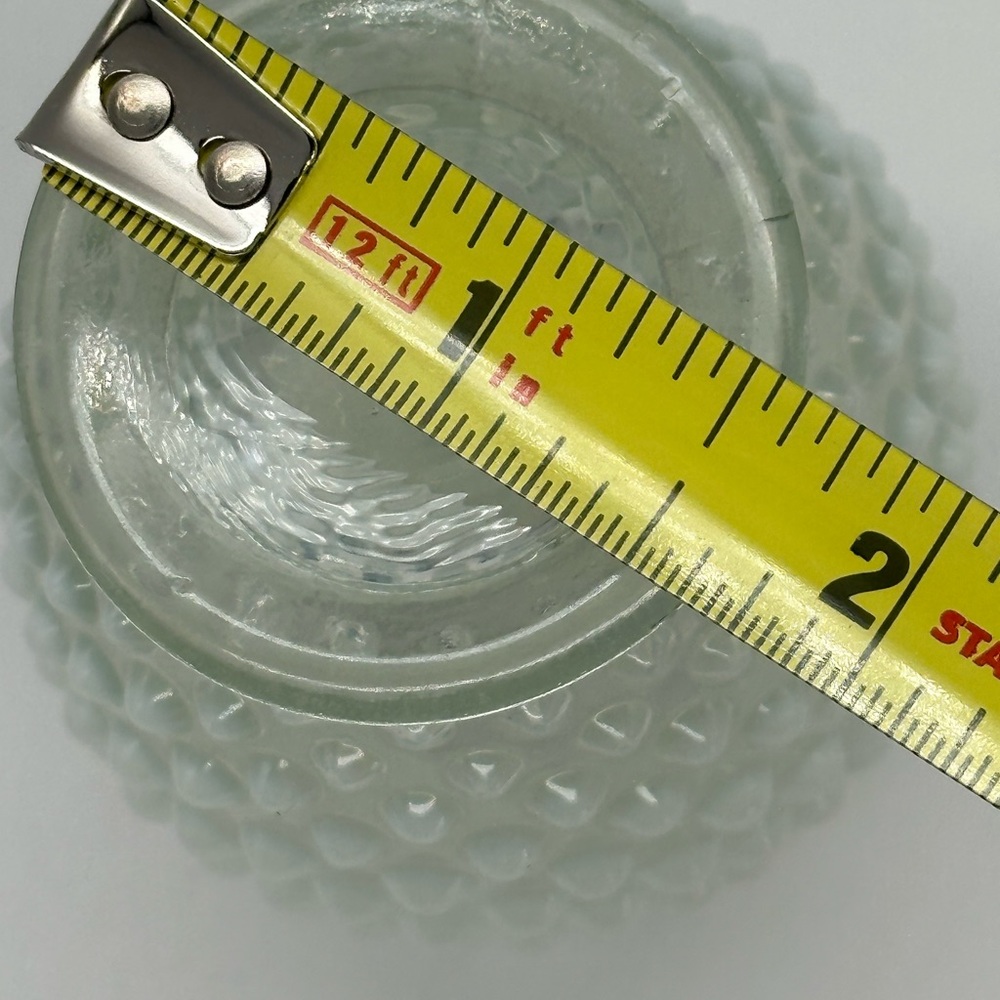 Vintage Fenton Mini Vase Hobnail White Opalescent Glass Ruffle Top 3 1/2" - Picture 6 of 8